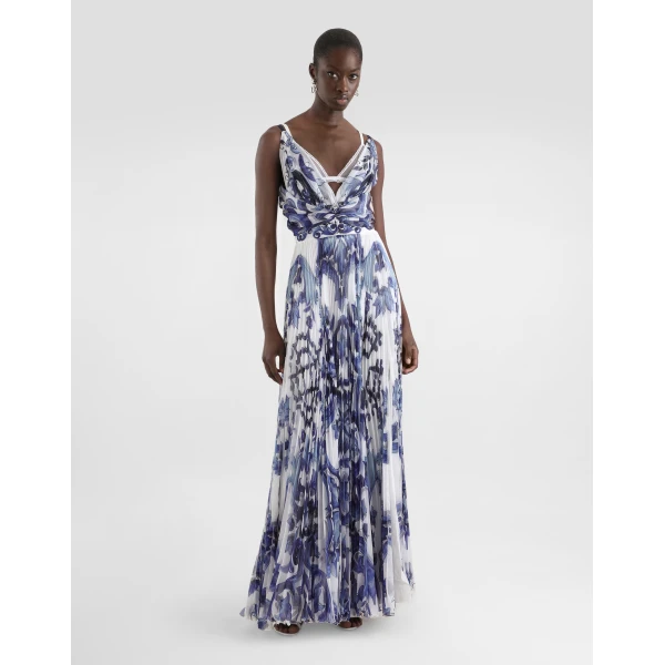 Dolce & Gabbana Majolica-print chiffon dress, view 2