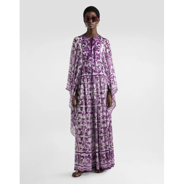 Dolce & Gabbana Majolica-print chiffon dress, view 2