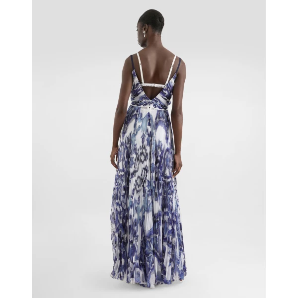 Dolce & Gabbana Majolica-print chiffon dress, view 3