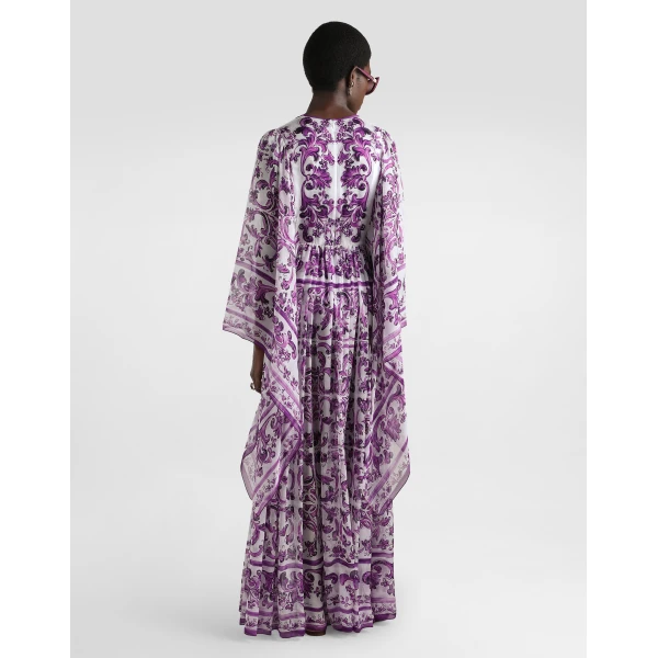 Dolce & Gabbana Majolica-print chiffon dress, view 3