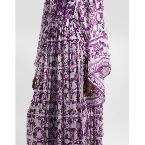 Dolce & Gabbana Majolica-print chiffon dress, view 4