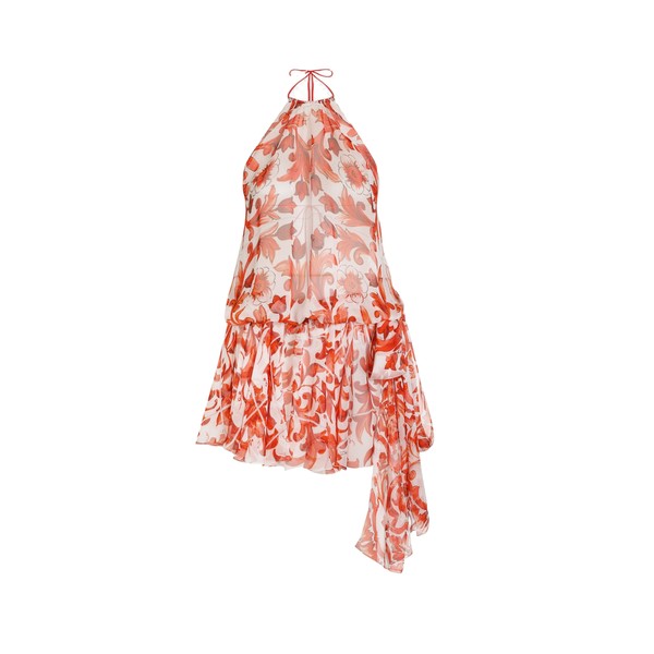 Dolce & Gabbana Majolica-print chiffon short dress