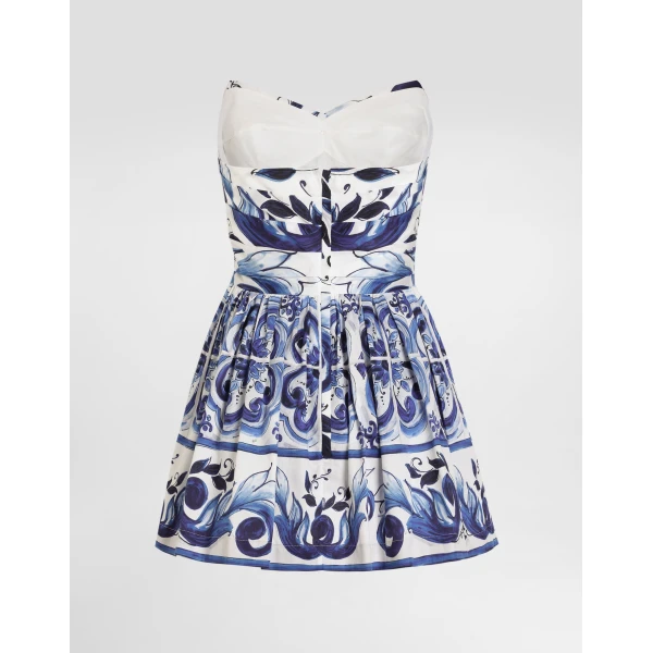 Dolce & Gabbana Majolica-print cotton satin dress, view 2