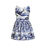 Dolce & Gabbana Majolica-print cotton satin dress