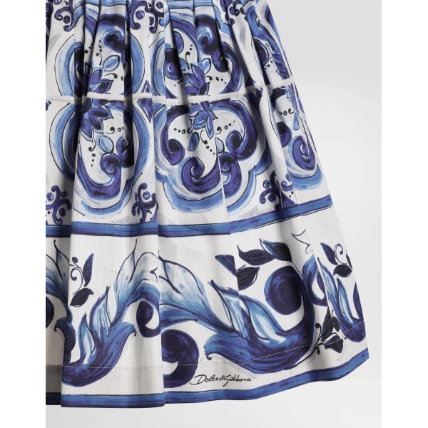 Dolce & Gabbana Majolica-print cotton satin dress, view 4