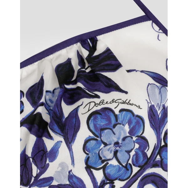 Dolce & Gabbana Majolica-print cotton satin top, view 3