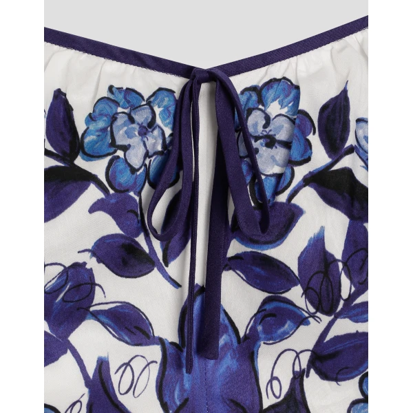 Dolce & Gabbana Majolica-print cotton satin top, view 4