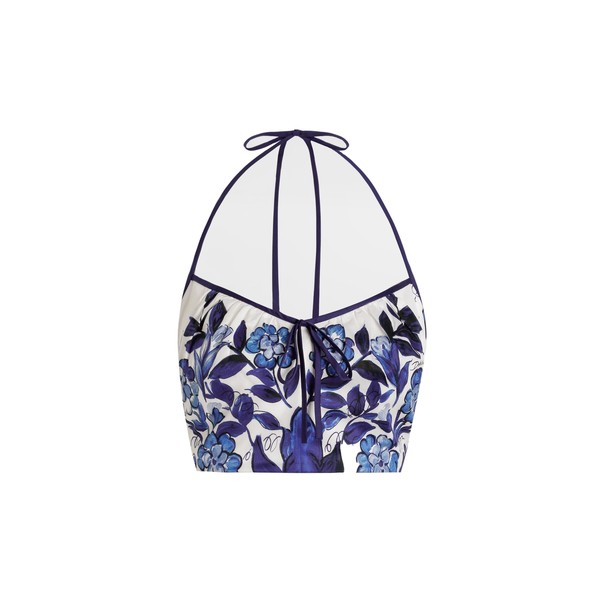 Dolce & Gabbana Majolica-print cotton satin top