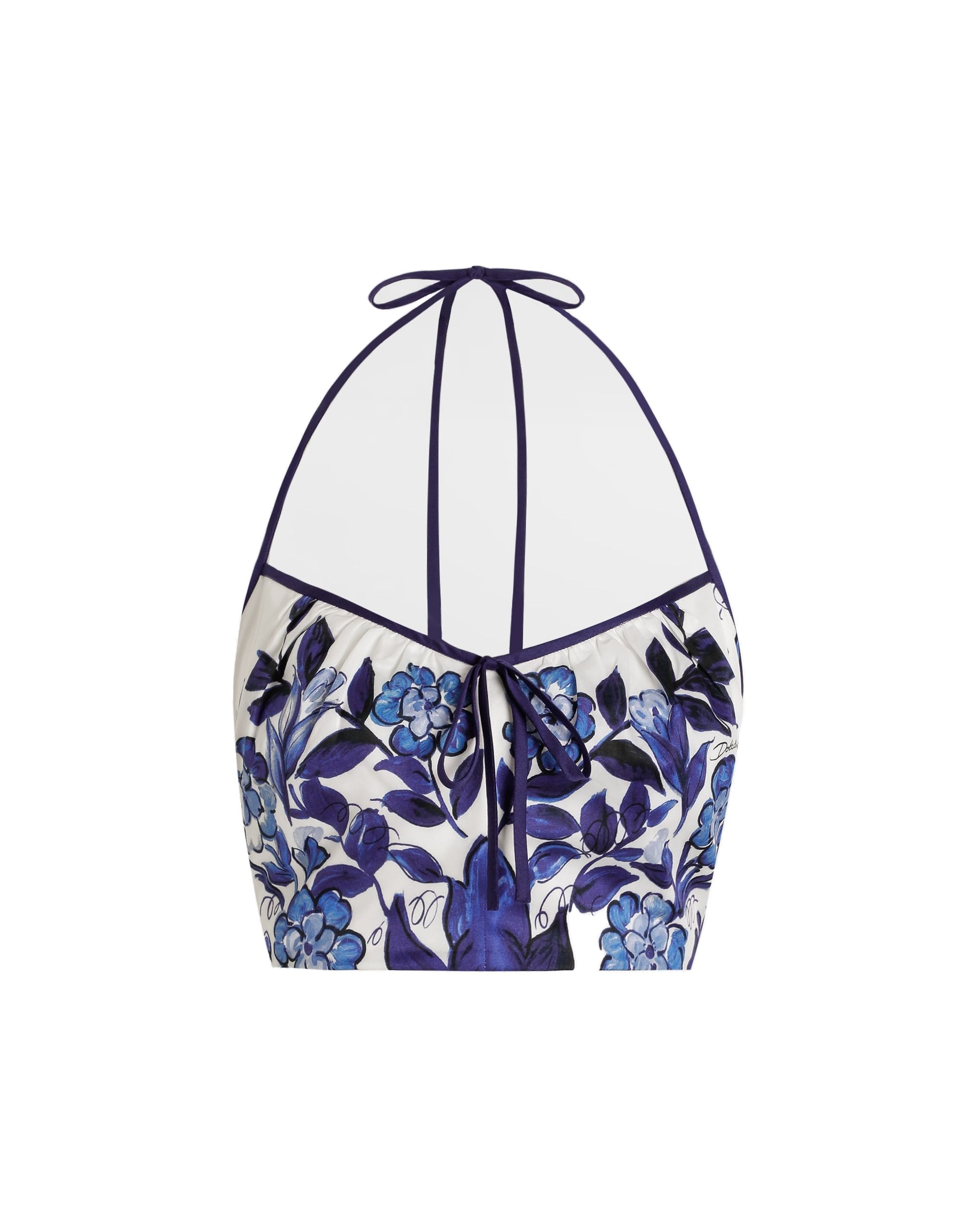 Dolce & Gabbana Majolica-print cotton satin top