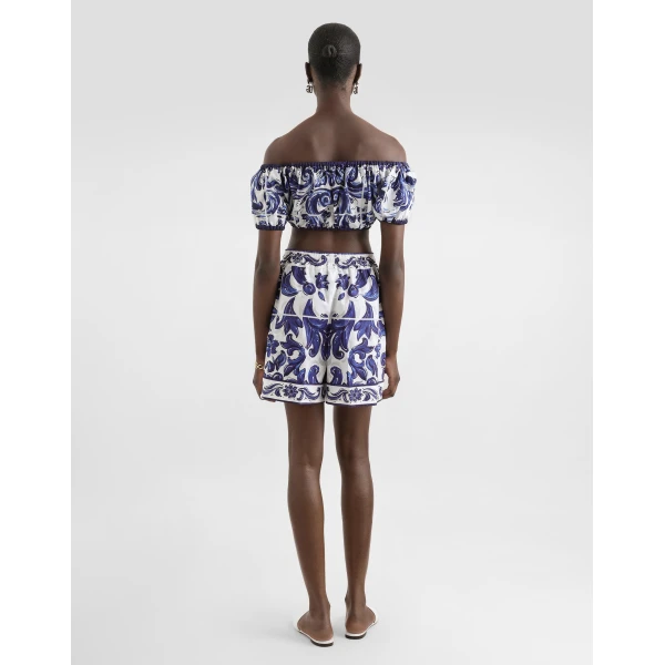 Dolce & Gabbana Majolica-print cotton top, view 3