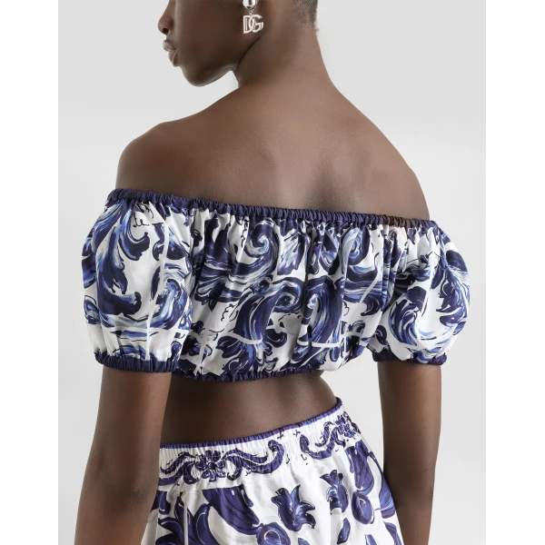 Dolce & Gabbana Majolica-print cotton top, view 5
