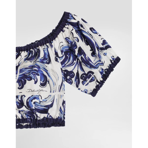 Dolce & Gabbana Majolica-print cotton top, view 6