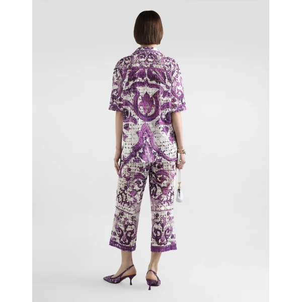 Dolce & Gabbana Majolica-print crochet lace trousers, view 3