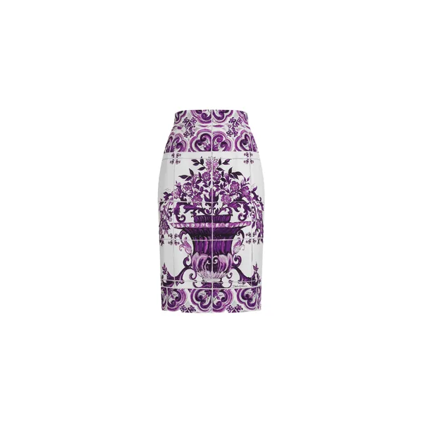 Dolce & Gabbana Majolica-print fitted skirt