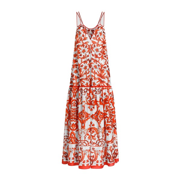 Dolce & Gabbana Majolica-print habotai long dress