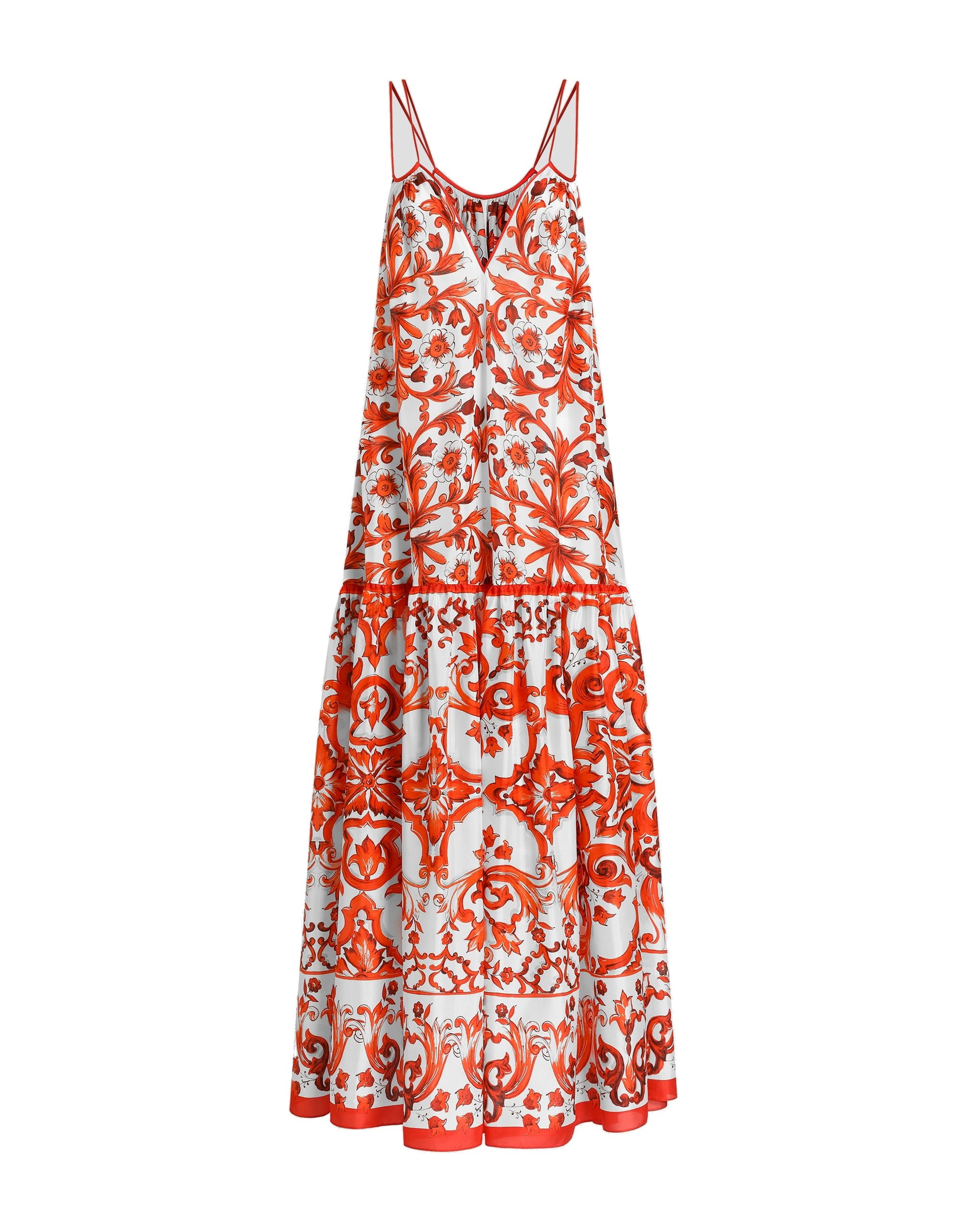 Dolce & Gabbana Majolica-print habotai long dress