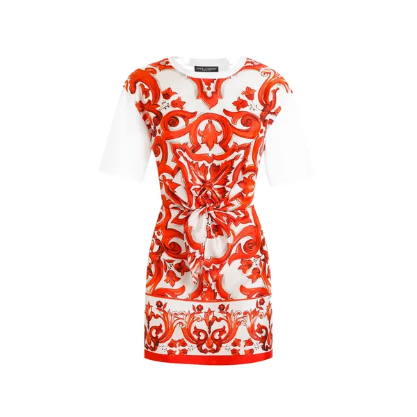 Dolce & Gabbana Majolica-print jersey minidress Dress