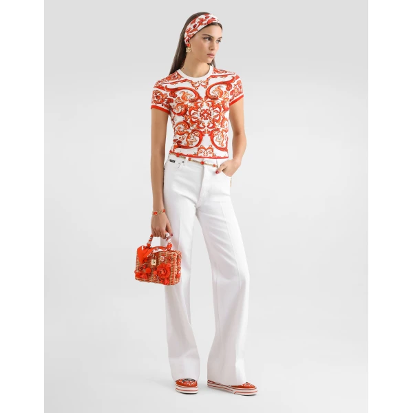 Dolce & Gabbana Majolica-print jersey t-shirt Top, view 2
