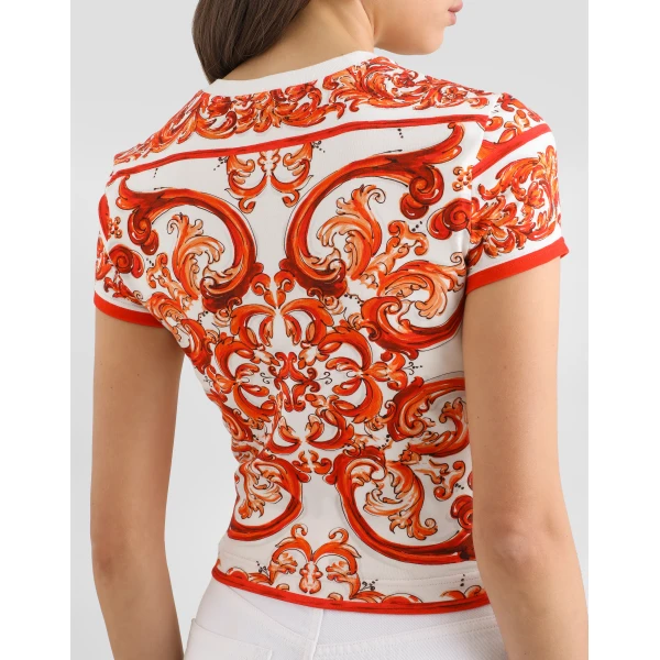 Dolce & Gabbana Majolica-print jersey t-shirt Top, view 5