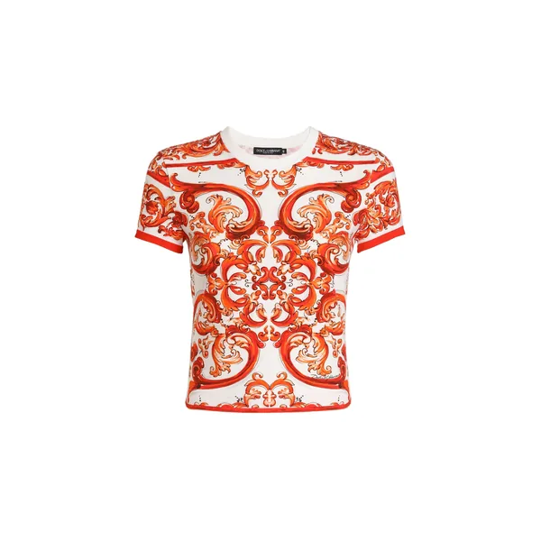 Dolce & Gabbana Majolica-print jersey t-shirt Top