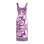 Dolce & Gabbana Majolica-print long charmeuse dress