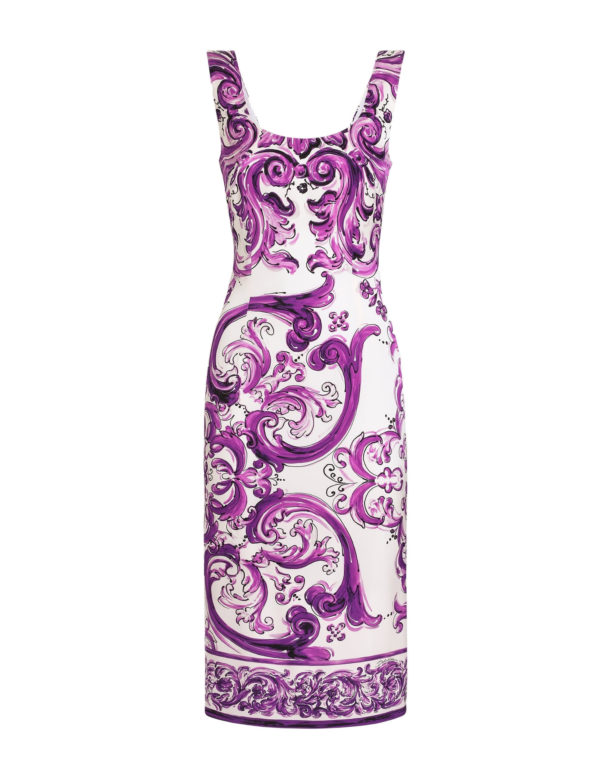 Dolce & Gabbana Majolica-print long charmeuse dress