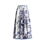 Dolce & Gabbana Majolica-print long cotton satin skirt