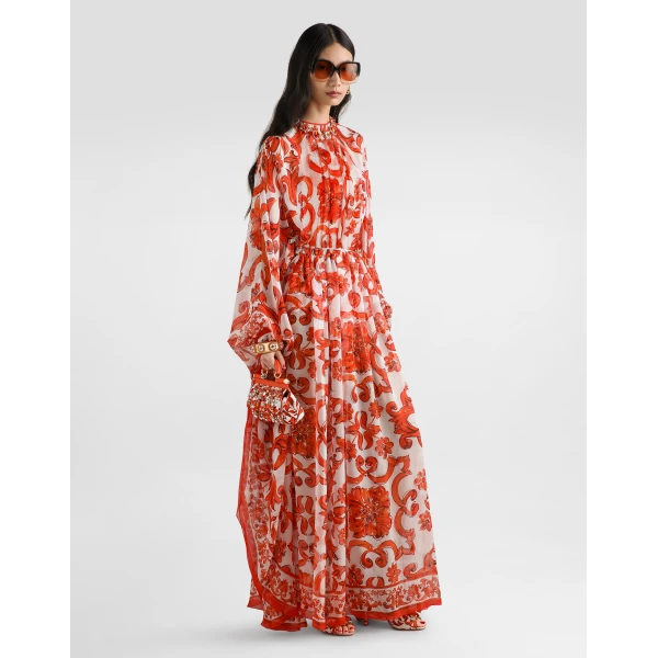 Dolce & Gabbana Majolica-print long kaftan dress, view 2
