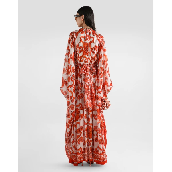 Dolce & Gabbana Majolica-print long kaftan dress, view 3