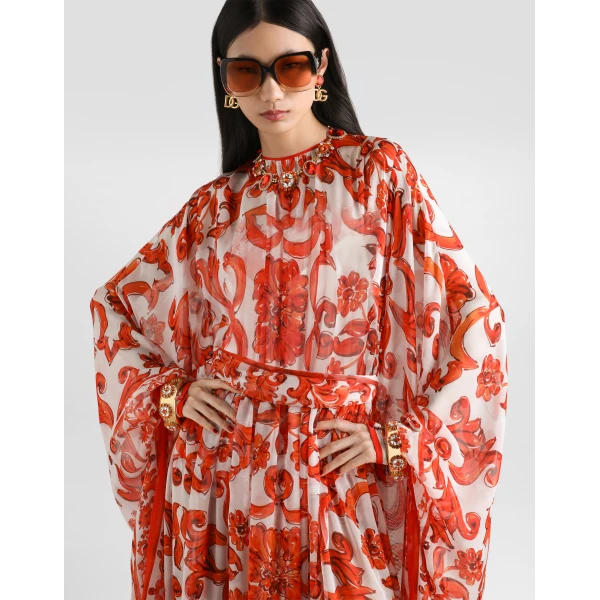 Dolce & Gabbana Majolica-print long kaftan dress, view 4