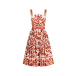 Dolce & Gabbana Majolica-print long poplin dress