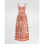 Dolce & Gabbana Majolica-print long poplin dress