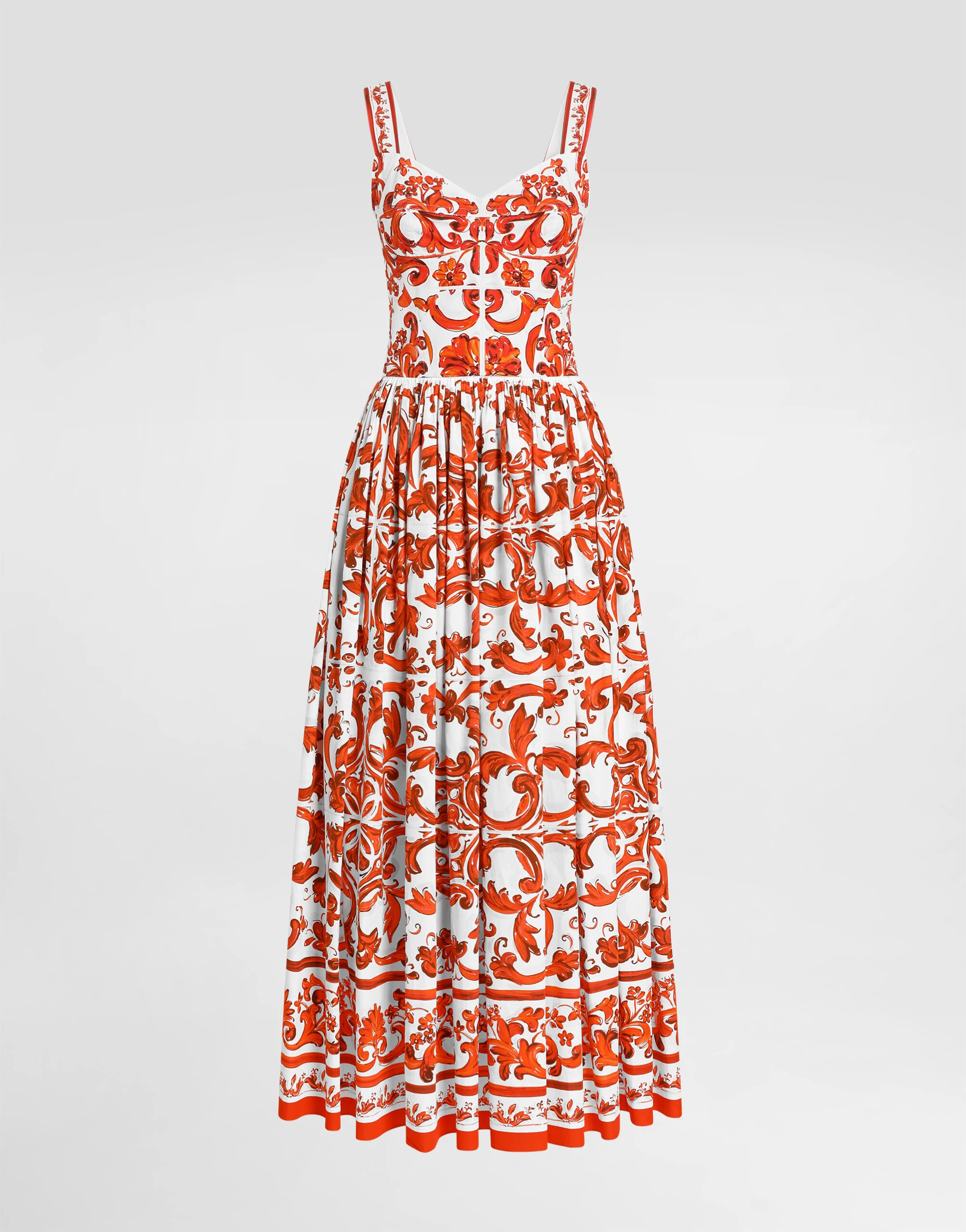 Dolce & Gabbana Majolica-print long poplin dress