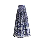Dolce & Gabbana Majolica-print long poplin skirt