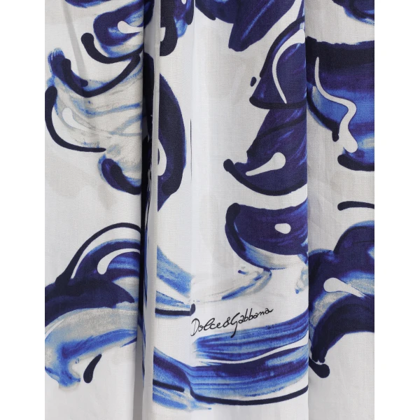 Dolce & Gabbana Majolica-print long poplin skirt, view 3