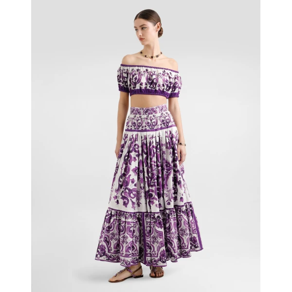 Dolce & Gabbana Majolica-print long skirt, view 2