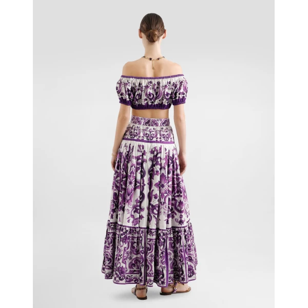 Dolce & Gabbana Majolica-print long skirt, view 3