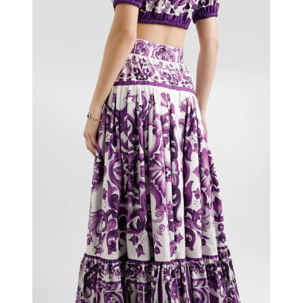 Dolce & Gabbana Majolica-print long skirt, view 5