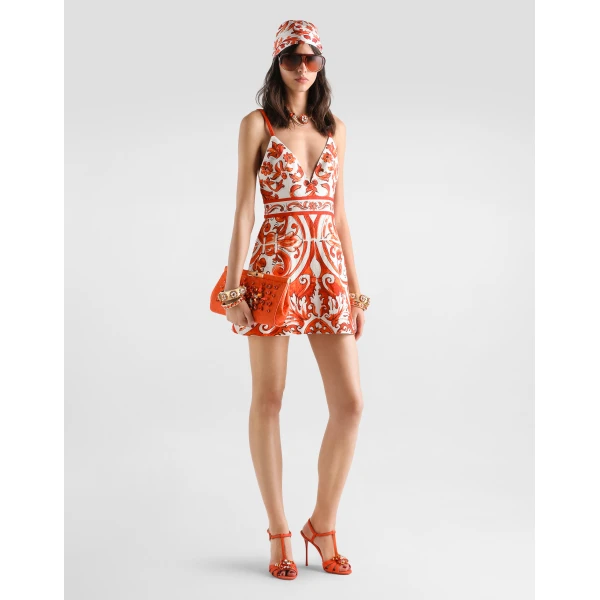 Dolce & Gabbana Majolica-print mat dress, view 2