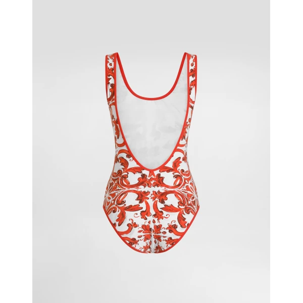 Dolce & Gabbana Majolica-print one-piece swimsuit, view 2