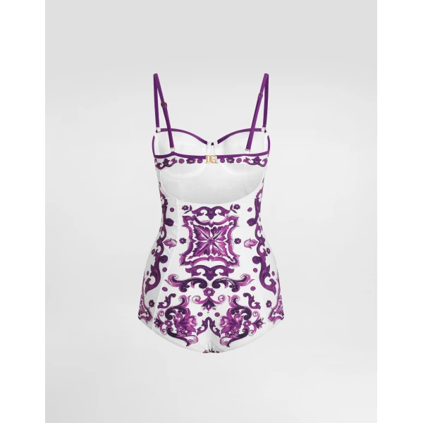 Dolce & Gabbana Majolica-print one-piece swimsuit, view 3