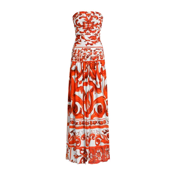 Dolce & Gabbana Majolica-print organzine long dress