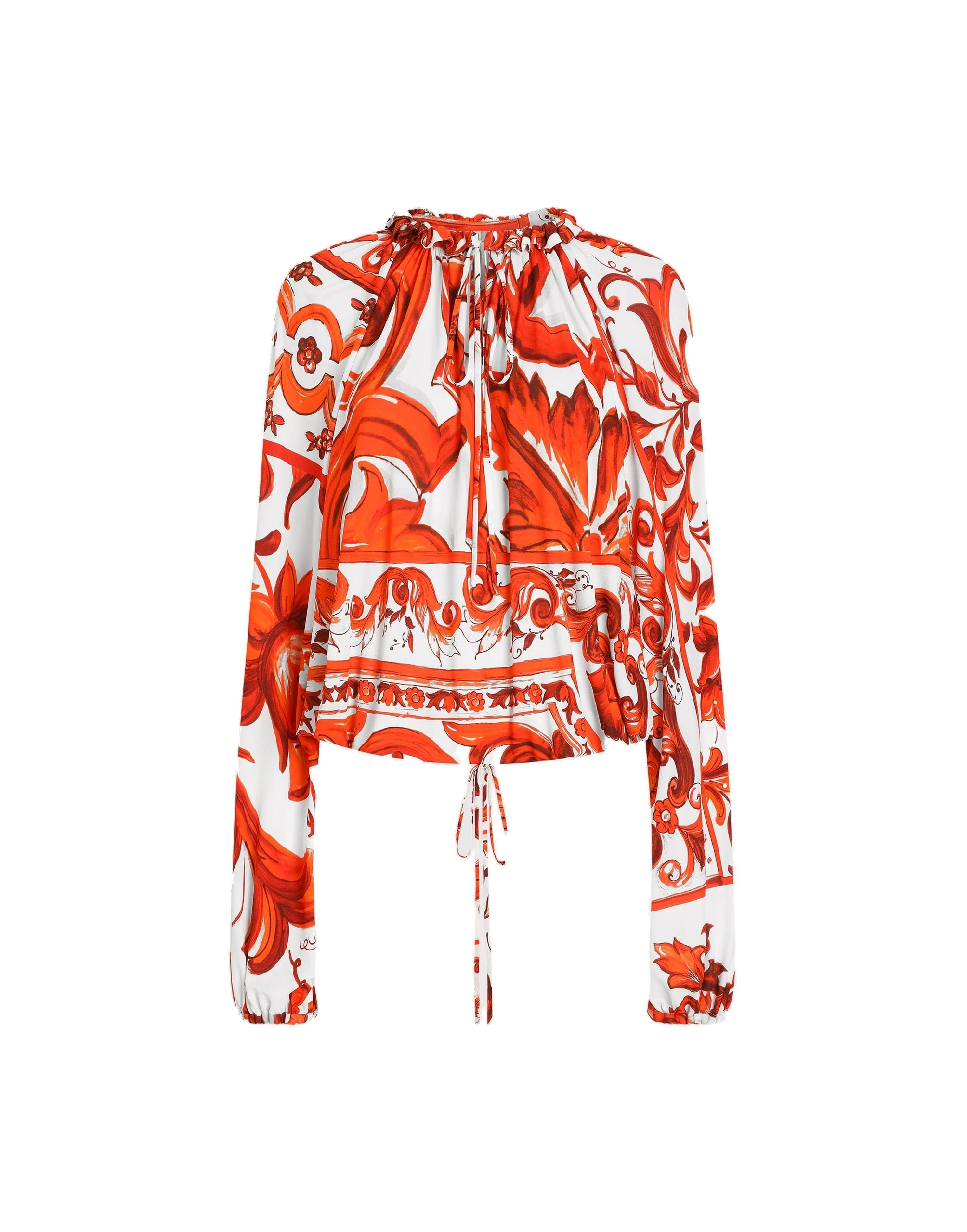 Dolce & Gabbana Majolica-print organzine top
