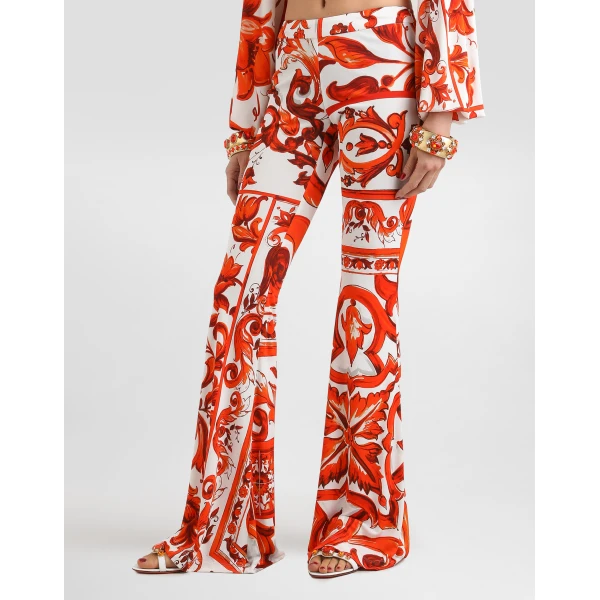 Dolce & Gabbana Majolica-print organzine trousers, view 4