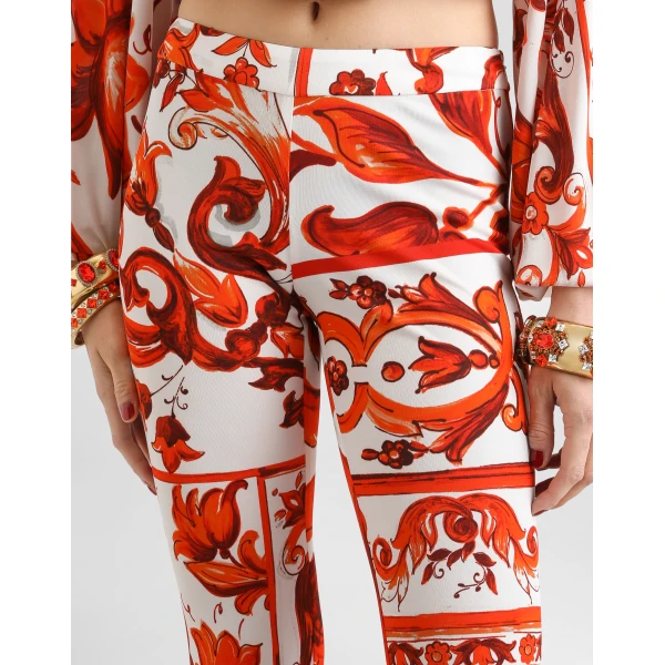 Dolce & Gabbana Majolica-print organzine trousers, view 5