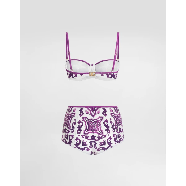 Dolce & Gabbana Majolica-print padded bikini, view 3
