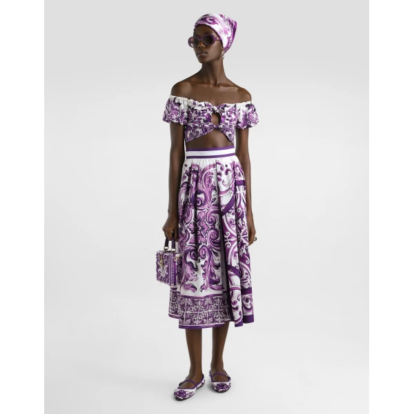 Dolce & Gabbana Majolica-print pleated skirt, view 2