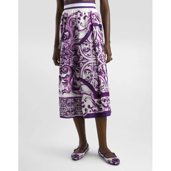 Dolce & Gabbana Majolica-print pleated skirt, view 4