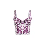 Dolce & Gabbana Majolica-print poplin bustier Top