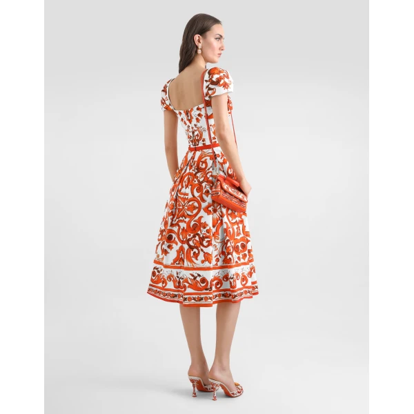 Dolce & Gabbana Majolica-print poplin dress, view 3